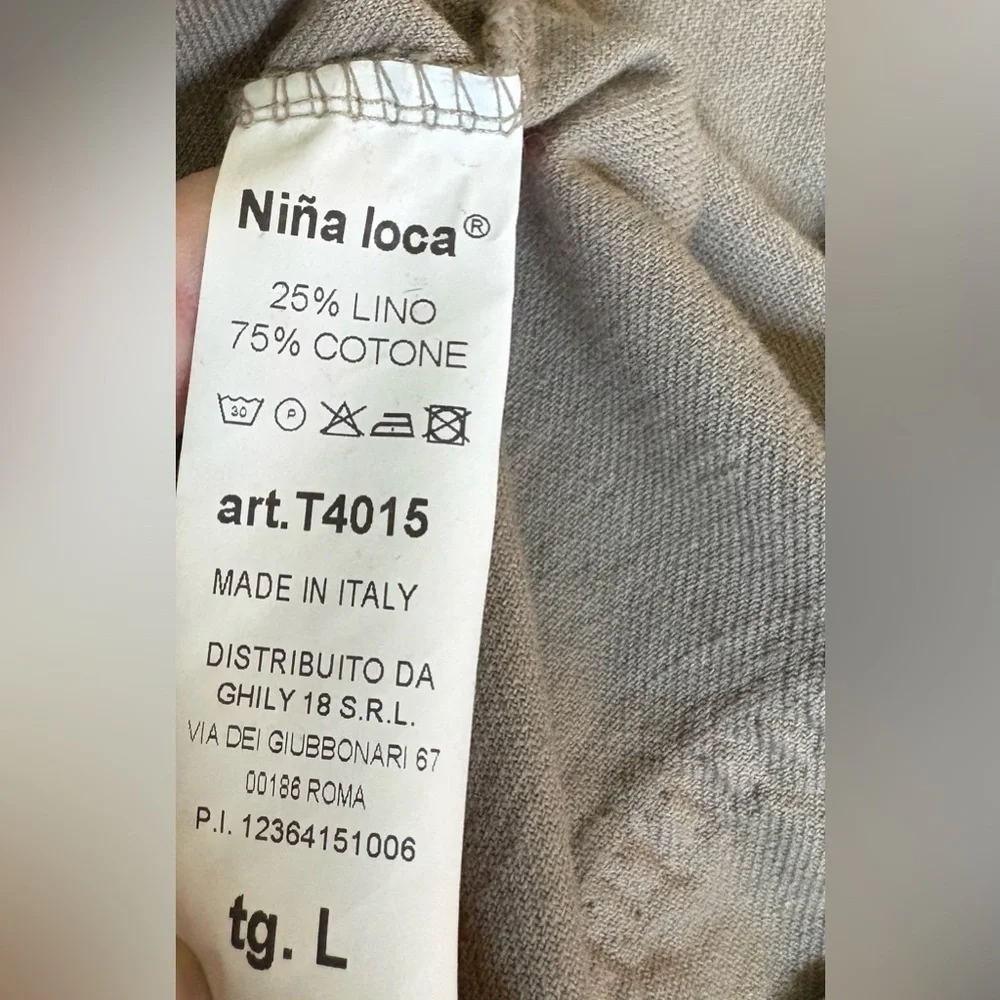 Nina Loca cotton/linen blend italian  Olive Green Casual Blazer Jacket L - Picture 5 of 5